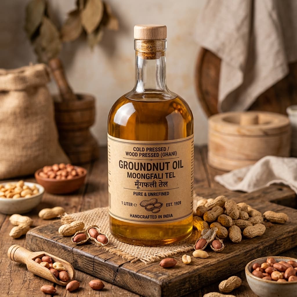 Wood-Pressed Groundnut Oil (Peanut Oil)